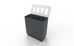 mobilier stradal, cos de gunoi, rectangular, segregare completa