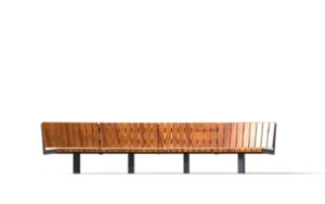 mobilier stradal, pret per 1 metru, lungimea masurata pe partea mai lunga, sezuturi, modular, spatar din lemn, curbat, scaune din lemn