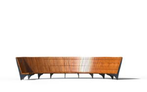 mobilier stradal, sezuturi, pret per 1 metru, lungimea masurata pe partea mai lunga, modular, spatar din lemn, curbat, scaune din lemn, spatar inalt