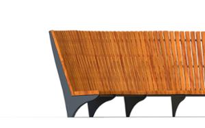 mobilier stradal, pret per 1 metru, lungimea masurata pe partea mai lunga, sezuturi, modular, spatar din lemn, curbat, scaune din lemn, spatar inalt