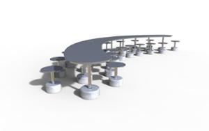 mobilier stradal, banca, beton, beton finisat, hpl, set picnic, modular, masa
