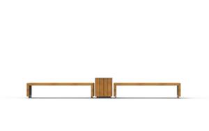 mobilier stradal, jardiniera, cos de gunoi, lemn