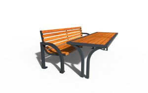 mobilier stradal, sezuturi, set picnic, accesibil pentru persoane cu handicap, spatar din lemn, scaune din lemn