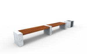 mobilier stradal, jardiniera, banca, beton, beton finisat, scaune din lemn