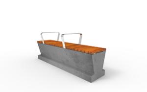 mobilier stradal, banca, beton, beton finisat, corten, pentru persoanele in varsta, partea de sus a zidului, scaune din lemn