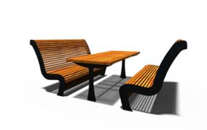 mobilier stradal, altele, sezuturi, set picnic, masa, spatar inalt