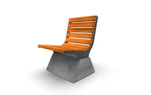 mobilier stradal, sezuturi, beton, beton finisat, scaun, pentru o singura persoana, modular, spatar din lemn, scaune din lemn