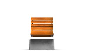 mobilier stradal, sezuturi, beton, beton finisat, scaun, pentru o singura persoana, modular, spatar din lemn, scaune din lemn