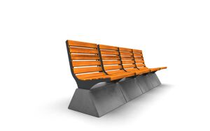 mobilier stradal, sezuturi, beton, beton finisat, scaun, pentru o singura persoana, modular, spatar din lemn, scaune din lemn