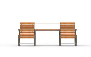 mobilier stradal, sezuturi, pentru persoanele in varsta, accesibil pentru persoane cu handicap, spatar din lemn, scaune din lemn, masa mica, masa