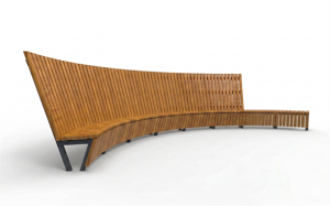 mobilier stradal, sezuturi, pret per 1 metru, lungimea masurata pe partea mai lunga, modular, spatar din lemn, curbat, scaune din lemn, spatar inalt