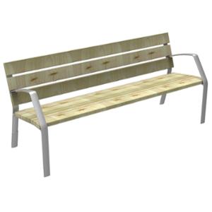 mobilier stradal, ławka, aluminium, fsc