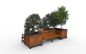 mobilier stradal, jardiniera, lemn, varsovia, mobile (compatibil pentru mufa de jante), rectangular