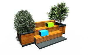 mobilier stradal, jardiniera, lemn, varsovia, mobile (compatibil pentru mufa de jante), rectangular