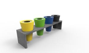 mobilier stradal, cos de gunoi, beton, segregare completa, beton finisat