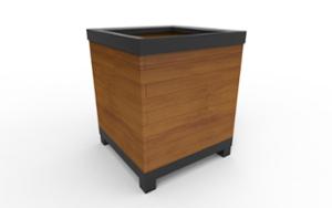 mobilier stradal, jardiniera, lemn, rectangular, mobile (compatibil pentru mufa de jante), varsovia
