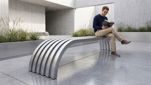 mobilier stradal, banca, scaune din otel