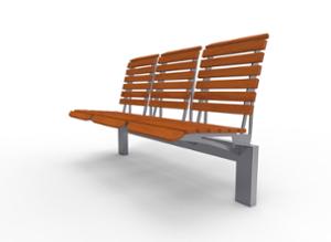 gatumöbler, bänk, modulär, ryggstöd av trä, sittplatser av trä