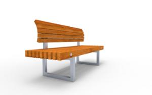 gatumöbler, bänk, ryggstöd av trä, sittplatser av trä