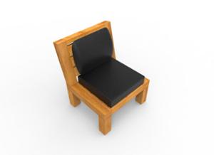 gatumöbler, chair, för en person, bänk, stoppat ryggstöd, ryggstöd av trä, stoppad bänk, sittplatser av trä