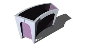 gatumöbler, planteringskärl, logo, mobil (pallet jack compatible) (palltruckskompatibel), böjd, rektangulär, stål