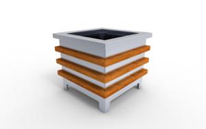 gatumöbler, planteringskärl, trä, mobil (pallet jack compatible) (palltruckskompatibel), rektangulär, stål