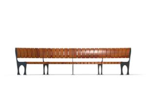 gatumöbler, pris per meter, längden mätt på den längre sidan, bänk, modulär, böjd, sittplatser av trä