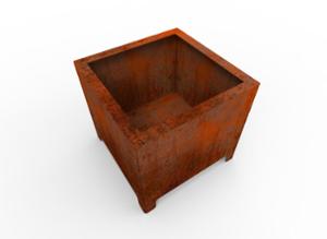 gatumöbler, planteringskärl, corten, mobil (pallet jack compatible) (palltruckskompatibel), rektangulär, stål