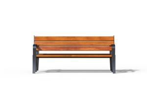gatumöbler, bänk, dubbelsidig, armstöd, sittplatser av trä, retro