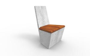 gatumöbler, bänk, betong, slät betong, chair, för en person, sittplatser av trä