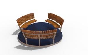 gatumöbler, bänk, mobil (pallet jack compatible) (palltruckskompatibel), modulär, böjd