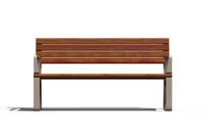 gatumöbler, aluminium, bänk, för warszawa, odlew aluminiowy, ryggstöd av trä, armstöd, sittplatser av trä