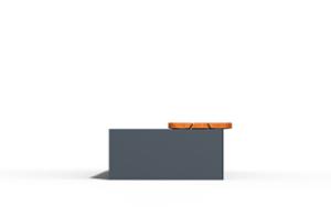 gatumöbler, planteringskärl, bänk, corten, sittplatser av trä