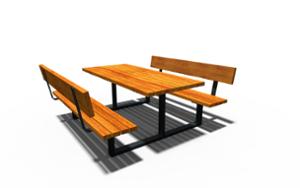 gatumöbler, picnic-set, bänk, sittplatser av trä, bord