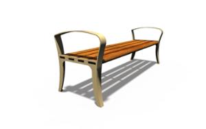 gatumöbler, bänk, sittplatser av trä, retro