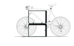 gatumöbler, aluminium, guma, gummiskydd, med skydd för cykelramen, cykelställ, cykelställ