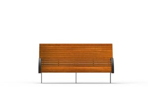 gatumöbler, bänk, ryggstöd av trä, armstöd, sittplatser av trä, retro, högt ryggstöd