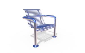 gatumöbler, chair, för en person, bänk, ryggstöd i stål, armstöd, stålsits