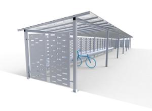 gatumöbler, övriga, cykelställ, för hjul, skärmtak, väderskydd, cykeltak, flera ställ