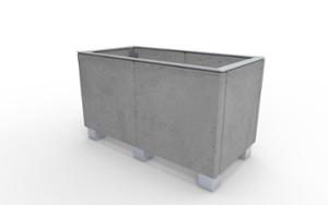gatumöbler, planteringskärl, betong, slät betong, rektangulär, mobil (pallet jack compatible) (palltruckskompatibel)