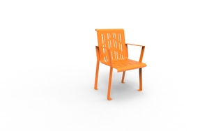 gatumöbler, bänk, chair, för en person, ryggstöd i stål, stålsits