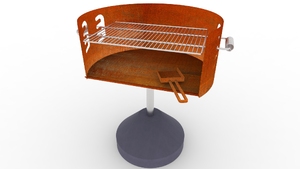 gatumöbler, övrigt, stål, betong, slät betong, grill, leasure and rest